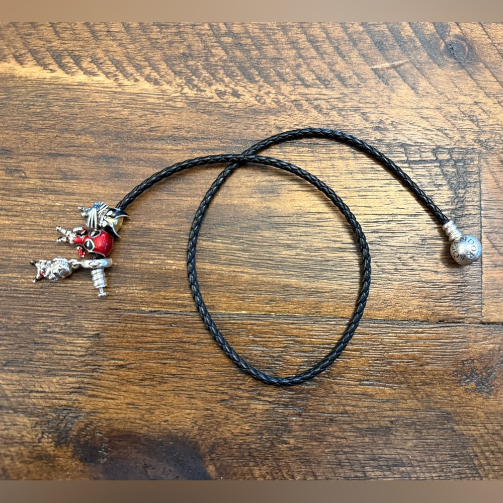 Marvel x Pandora Double Black Leather Bracelet